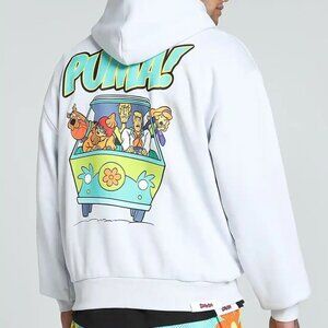 PUMA Hoops x SCOOBY DOO Men’s Graphic Printed Relaxed Fit Fleece Hoodie, Size M